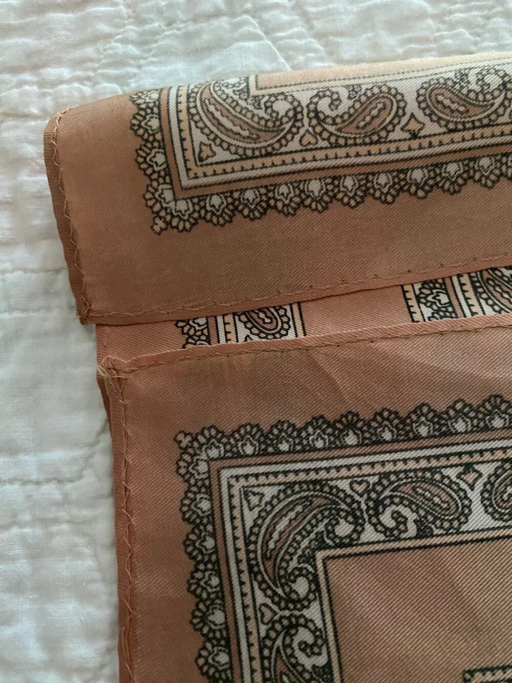 VINTAGE Paisley Square Silk Scarf | Approx. 23x23 inches